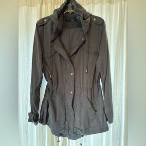 MAX Jeans military style anorak jacket size large - grey
